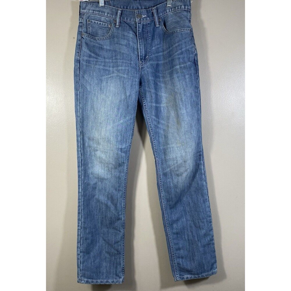 Levis 511 Mens 33x32 Slim Fit Stretch Jeans Red Tab Denim Blue Pants Wash